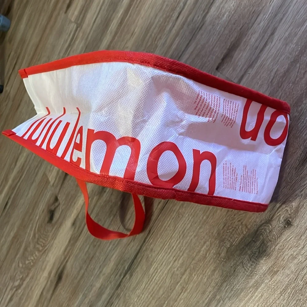 Lululemon Reusable Red & White Tote Bag